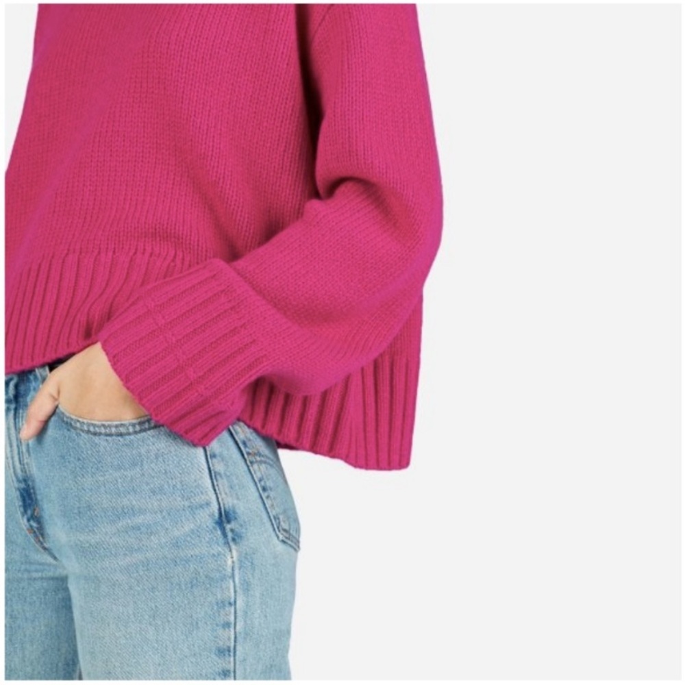 Everlane Wool-Cashmere Square Crew in Pink